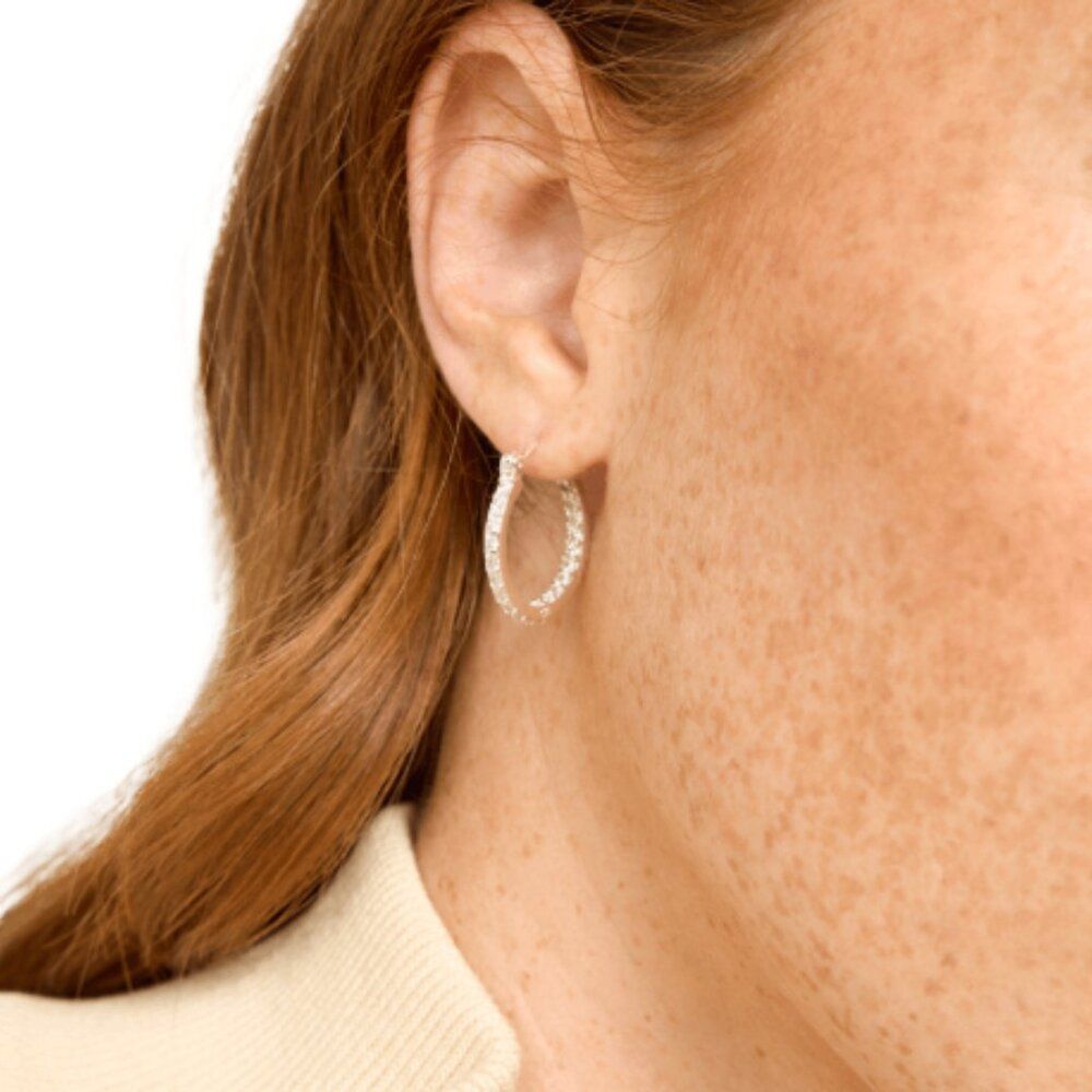 Crystal Haze Mini Serena 18K Gold Plated Brass & Cubic Zirconia Hoops
